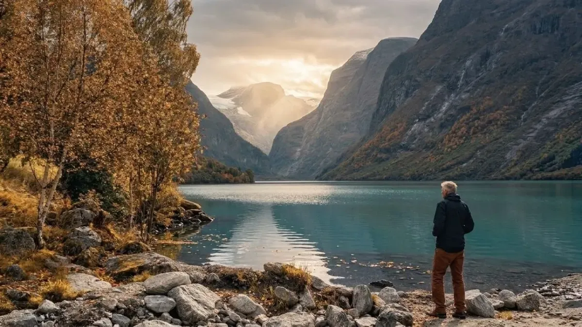 Lovatnet mit Blick auf den Kjenndalsbreen