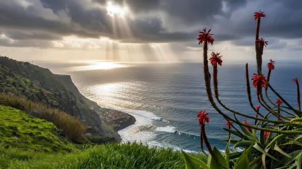 Küstenlandschaft mit Aloen