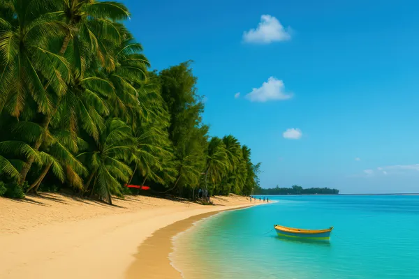 Palmenstrand auf Rarotonga, Cookinseln