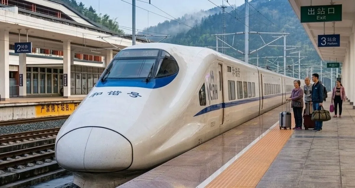 Moderner Hochgeschwindigkeitszug am Bahnsteig