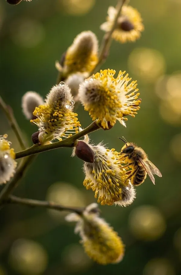 Frühlingserwachen: Ein kleiner Gast im Morgentau